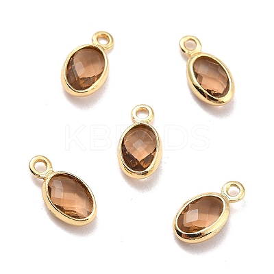 Eco-Friendly Brass with Glass Pendants KK-K268-01P-1