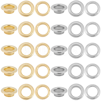 200Pcs 2 Colors Iron Grommet Eyelet Findings IFIN-GF0001-59C-1
