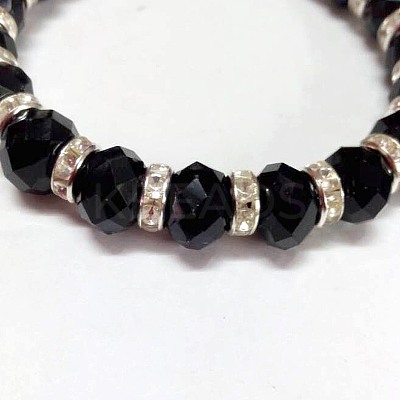 Faceted Rondelle Glass Beads Bracelet B231-27-1