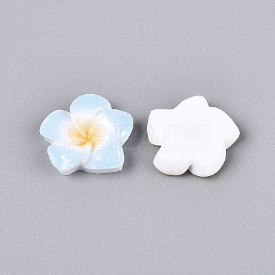Plumeria Flower Opaque Resin Cabochons CRES-T025-30M-02-1