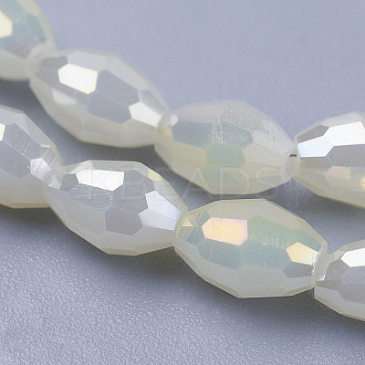 1 Strand Electroplate Glass Beads Strands X-EGLA-J013-4X6mm-F03-1