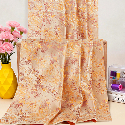 Chinese-style Flower Pattern Polyester Fabric for Clothing & Home Decor DIY-WH0622-735C-1
