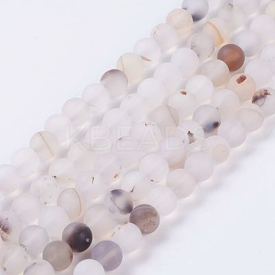 Natural Agate Beads Strands G-J376-07-6mm-1