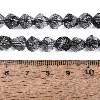 Crackle Transparent Glass Beads Strands GLAA-N068-02A-01-1