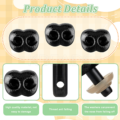 60Pcs Plastic Safety Noses DIY-GA0006-62A-1