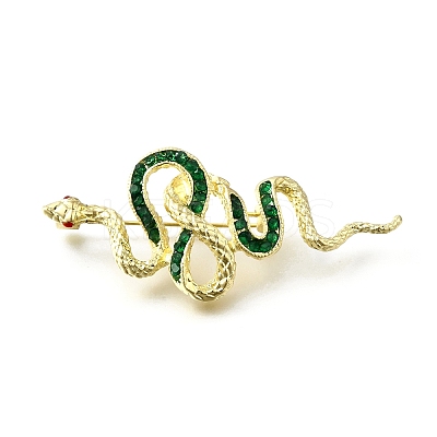 Snake Aolly Rhinestone Brooches JEWB-V008-01LG-02-1