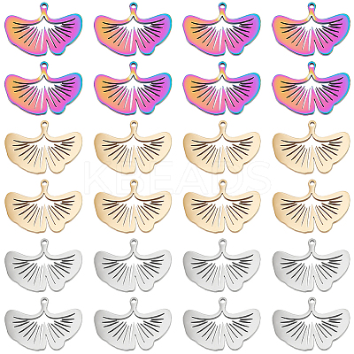 24Pcs 3 Colors 304 Stainless Steel Pendants STAS-DC0012-09-1