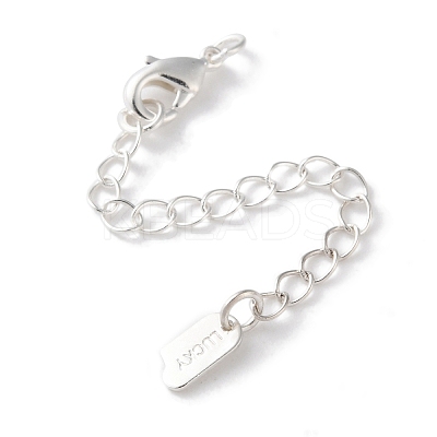 Brass Lobster Clasps & Ends with Chain KK-F880-35S-1