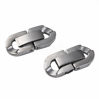 Non-Tarnish 304 Stainless Steel Fold Over Clasps X-STAS-N087-48B-01P-1