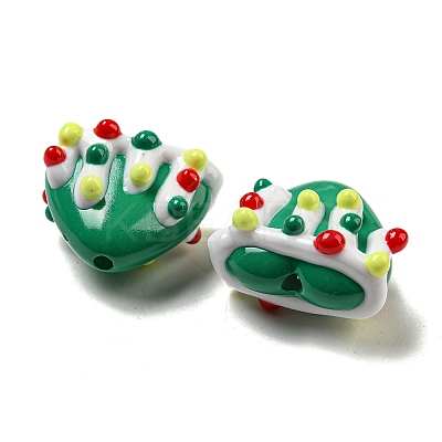 Hand Painted Acrylic with Enamel Beads MACR-D031-06G-1