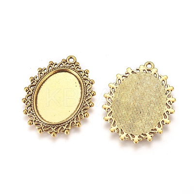 Zinc Alloy Pendant Settings for Cabochon & Rhinestone LS-PALLOY-A15289-AG-FF-1
