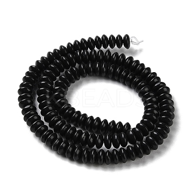 Natural Black Stone Beads Strands G-Z030-A21-01-1