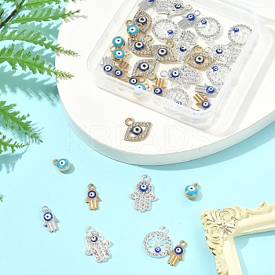 36Pcs 6 Styles Alloy Charms ENAM-FS0002-38-1