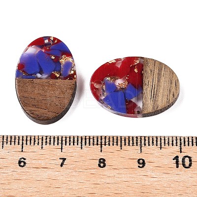 Transparent Resin and Walnut Wood Pendants RESI-T057-04F-1
