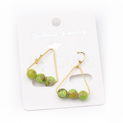 Natural Regalite/Imperial Jasper/Sea Sediment Jasper Dangle Earrings EJEW-S202-010B-1