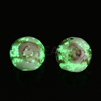 Luminous Handmade Gold Sand Lampwork Beads LAMP-T021-03T-1