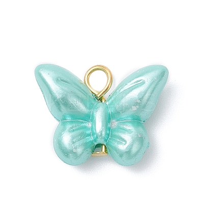 Opaque Acrylic Imitation Pearl Beads Pendants PALLOY-JF04296-02-1