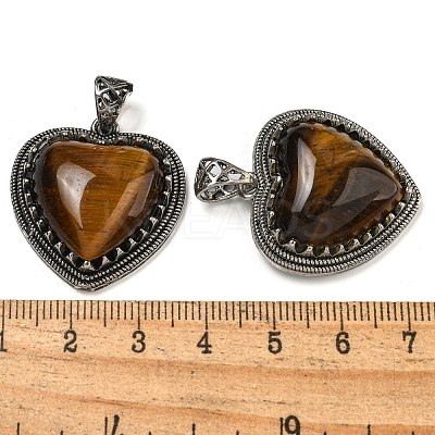 Natural Tiger Eye Pendants G-A095-01AS-07-1