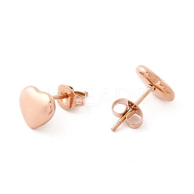 6 Pairs 304 Stainless Steel Heart Stud Earrings for Women EJEW-A067-21-1