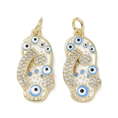 Real 18K Gold Plated Brass Micro Pave Cubic Zirconia Pendants KK-L209-073G-04-1