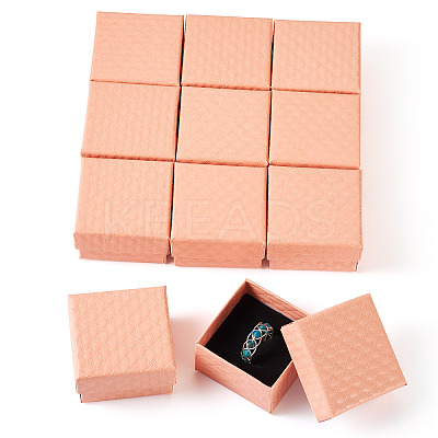 Rhombus Textured Cardboard Ring Gift Storage Boxes CON-TAC0001-07B-1