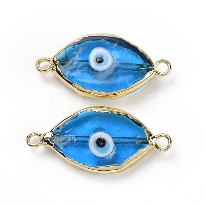 Handmade Horse Eye Evil Eye Lampwork Links Connectors LAMP-P057-07G-1