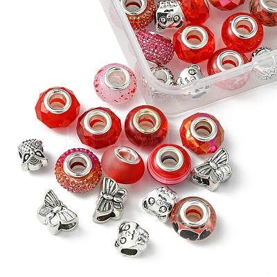 DIY Tibetan Style Alloy & Resin European Beads Making Finding Kits DIY-FS0006-78E-1