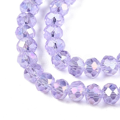 Electroplate Glass Beads Strands X-EGLA-A044-T6mm-B17-1