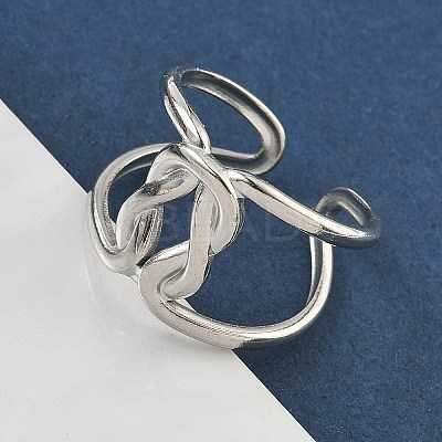 304 Stainless Steel Open Cuff Rings for Women RJEW-A079-04C-P-1
