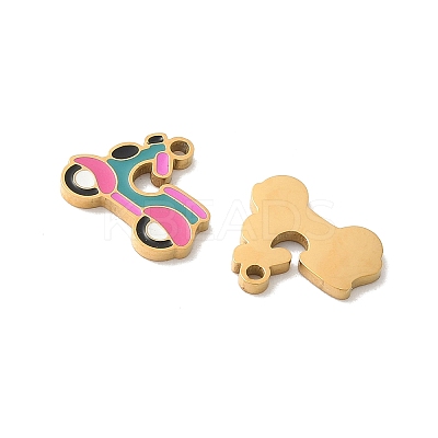 304 Stainless Steel Enamel Pendants STAS-I351-03G-1