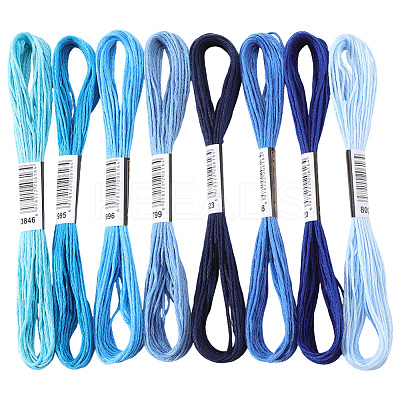 8 Skeins 8 Colors 6-Ply Polyester Embroidery Floss OCOR-CY0002-09B-1
