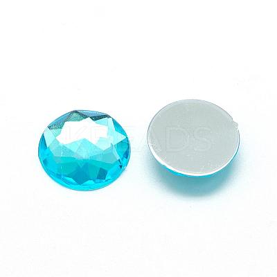Acrylic Rhinestone Flat Back Cabochons GACR-Q008-8mm-04-1