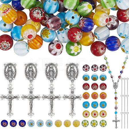 DIY Rosary Bead Jewelry Making Finding Kits DIY-SC0031-64-1