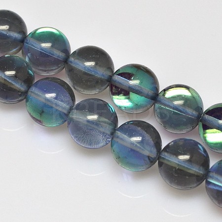 Synthetical Moonstone Beads Strands G-G585-10mm-03-1