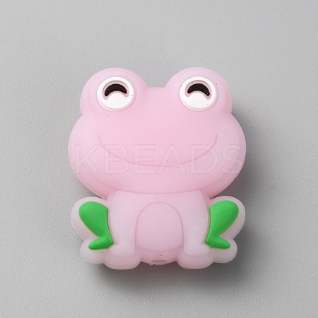 Frog Luminous Food Grade Eco-Friendly Silicone Beads LS-SIL-WH0003-12D-1