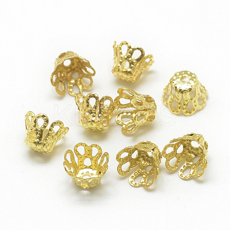 Plated Iron Bell Filigree Bead Caps IFIN-S696-45G-1