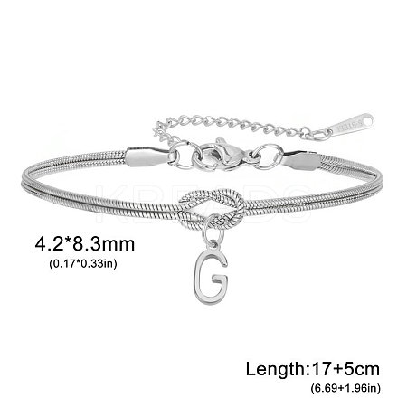 304 Stainless Steel Initial Charm Bracelets FS-WGD8E41-19-1