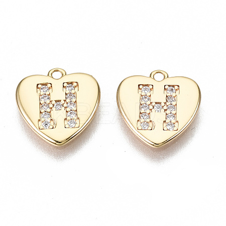 Brass Micro Pave Clear Cubic Zirconia Charms KK-N231-234H-NF-1