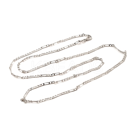 2mm Rack Plating Brass Figaro Chain Necklaces for Women Men MAK-L044-34P-1