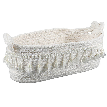 Cotton Rope Woven Storage Basket AJEW-WH20020-153B-1