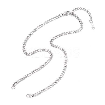 3.5MM 304 Stainless Steel Curb Chain Necklace Making AJEW-JB01465-02-1