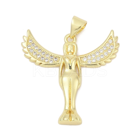 Brass Micro Pave Cubic Zirconia Pendants KK-D317-093G-01-1