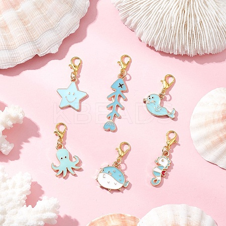 Alloy Enamel Pendant Decorations HJEW-JM03296-1
