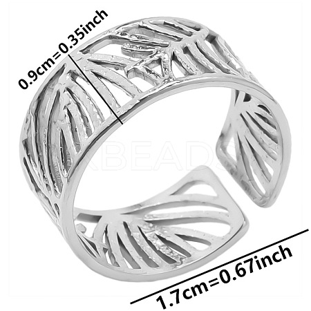 Minimalist Geometric Stainless Steel Open Cuff Ring for Unisex FF1991-1-1