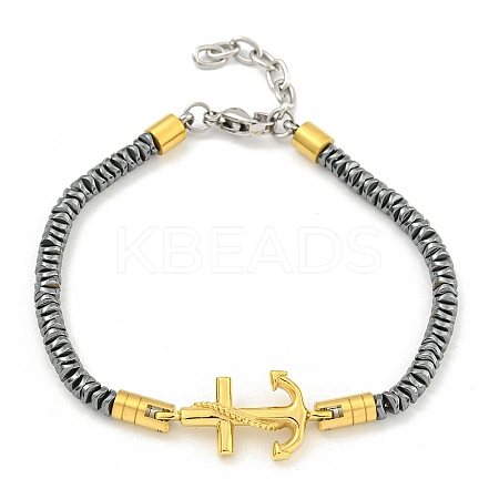 Synthetic Non-magnetic Hematite Beaded Bracelets BJEW-G717-04G-1
