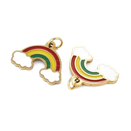 316 Surgical Stainless Steel Enamel Charms STAS-S116-403G-1