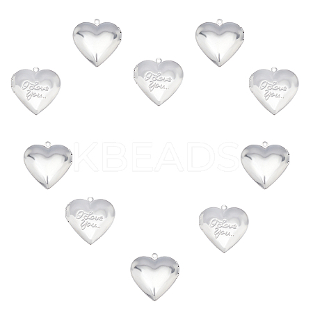 304 Stainless Steel Locket Pendants STAS-UN0016-36P-1