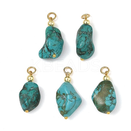 Dyed Natural Magnesite Pendants PALLOY-JF05937-02-1