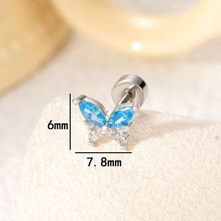 Butterfly Brass Pave Cubic Zirconia Cartilage Earrings FS-WGFCA2D-03-1