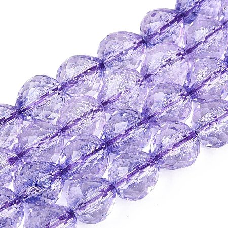 Crackle Transparent Glass Beads Strands GLAA-N068-04A-07-1